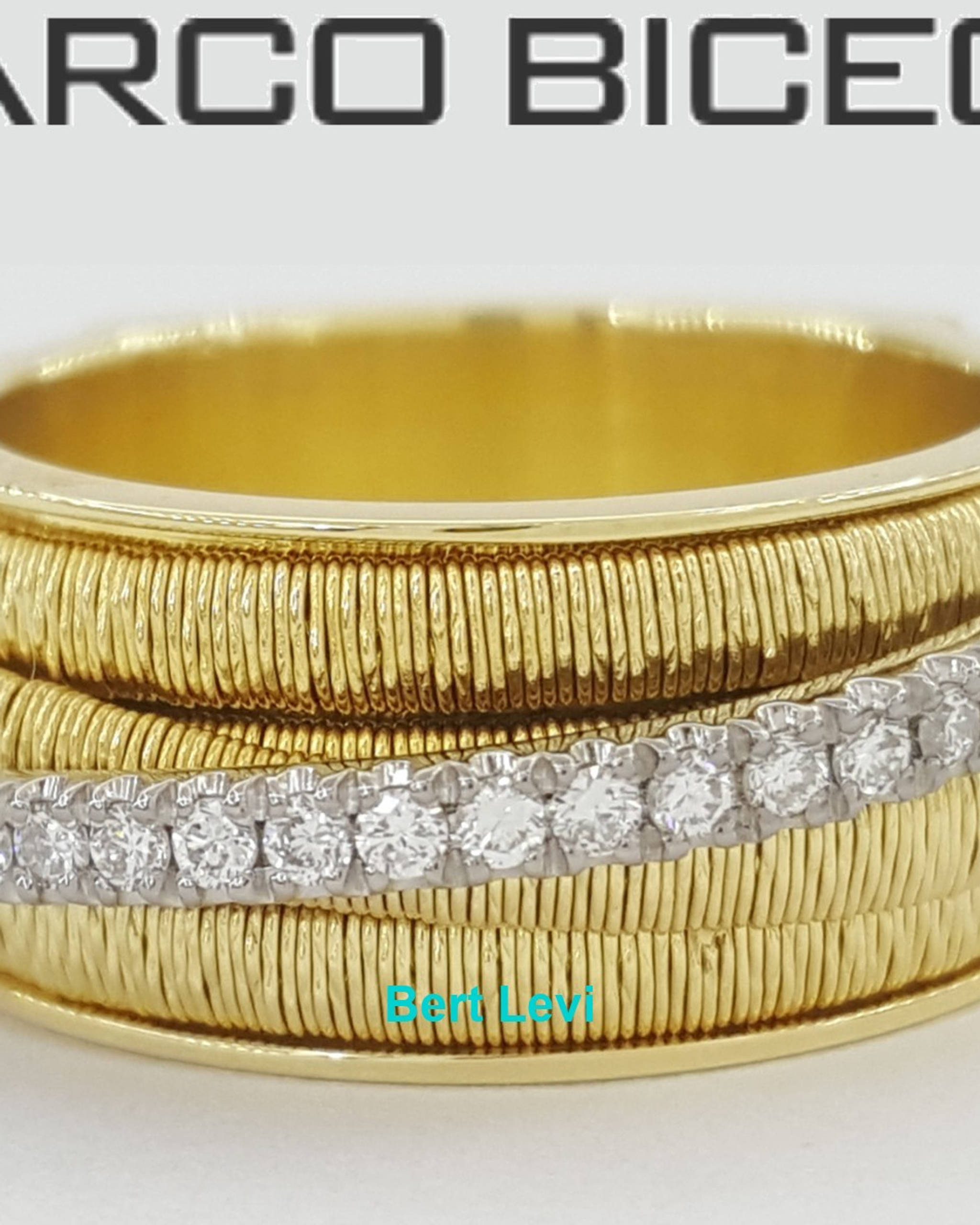 Marco Bicego Round Diamond Statement Ring 0.23 ct 18K White & Yellow Gold 13.5gr