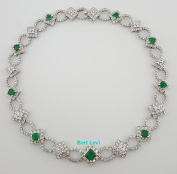 Natural Colombian Emerald & Diamond Necklace 24.9 ct 18k Gold 104.8 Gr Rtl $88K