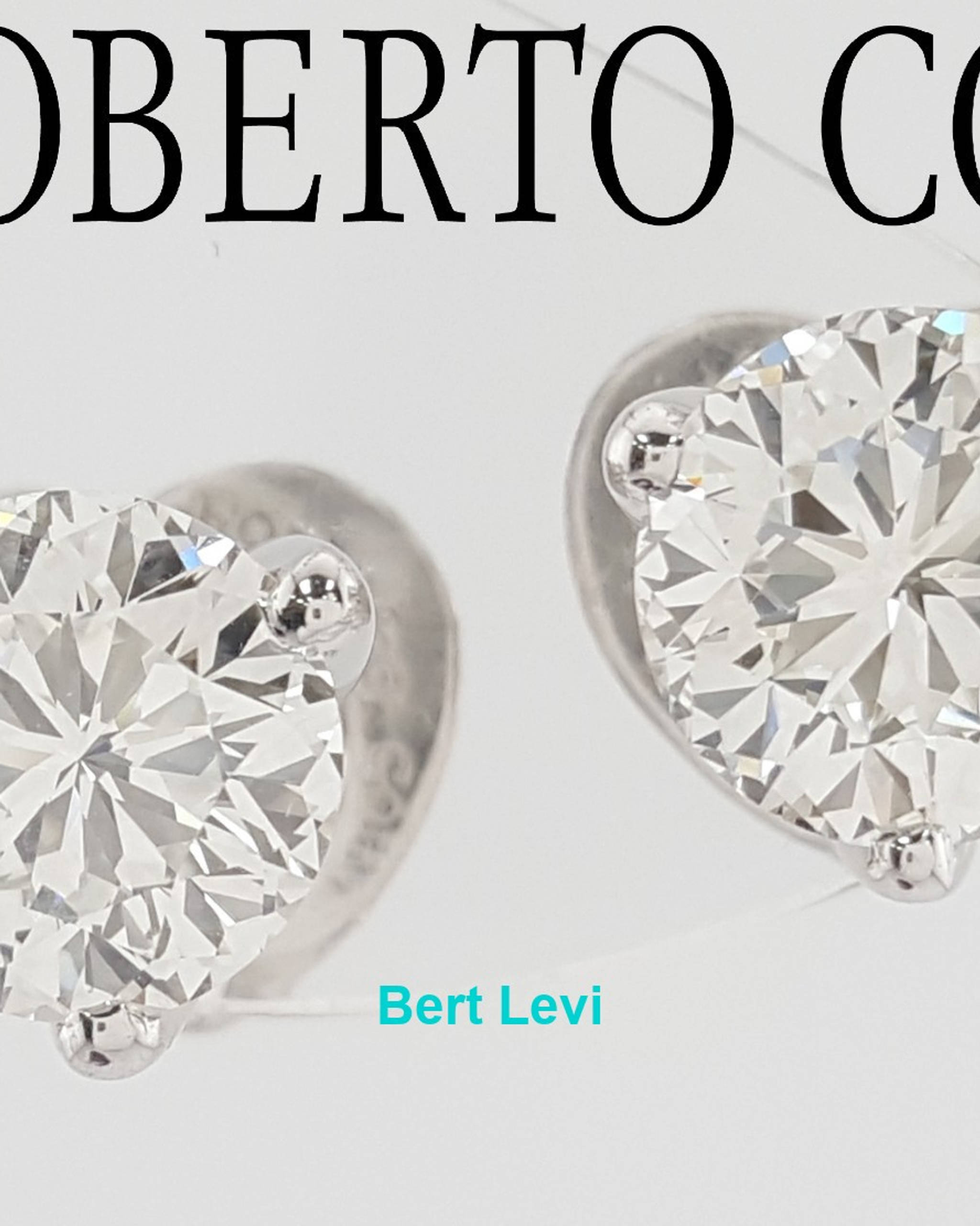 Roberto Coin Cento Natural Round Diamond Stud Earrings 3.61 ct Retail $64,000