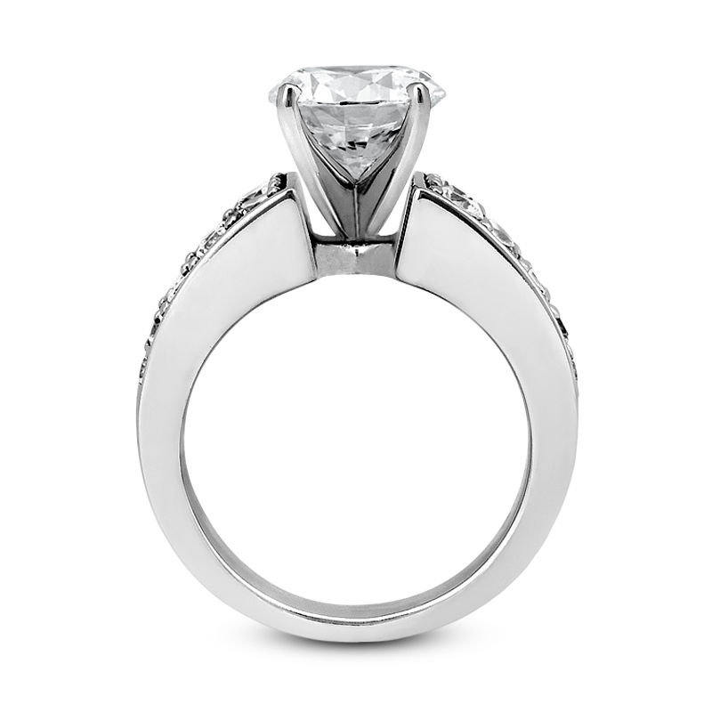 Thumbnail: Ladies 14KT White Gold Platinum Fancy Engagement Ring ENR7825