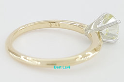 Old European Cut Diamond Solitaire Engagement Ring 0.77ct 14k 2-Tone Gold