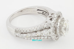 Say I Do Oval Diamond Double Halo Engagement Ring 14k White Gold 1.4 ct