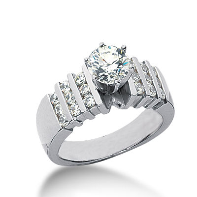 Ladies 14KT White Gold Platinum Fancy Engagement Ring ENR6177