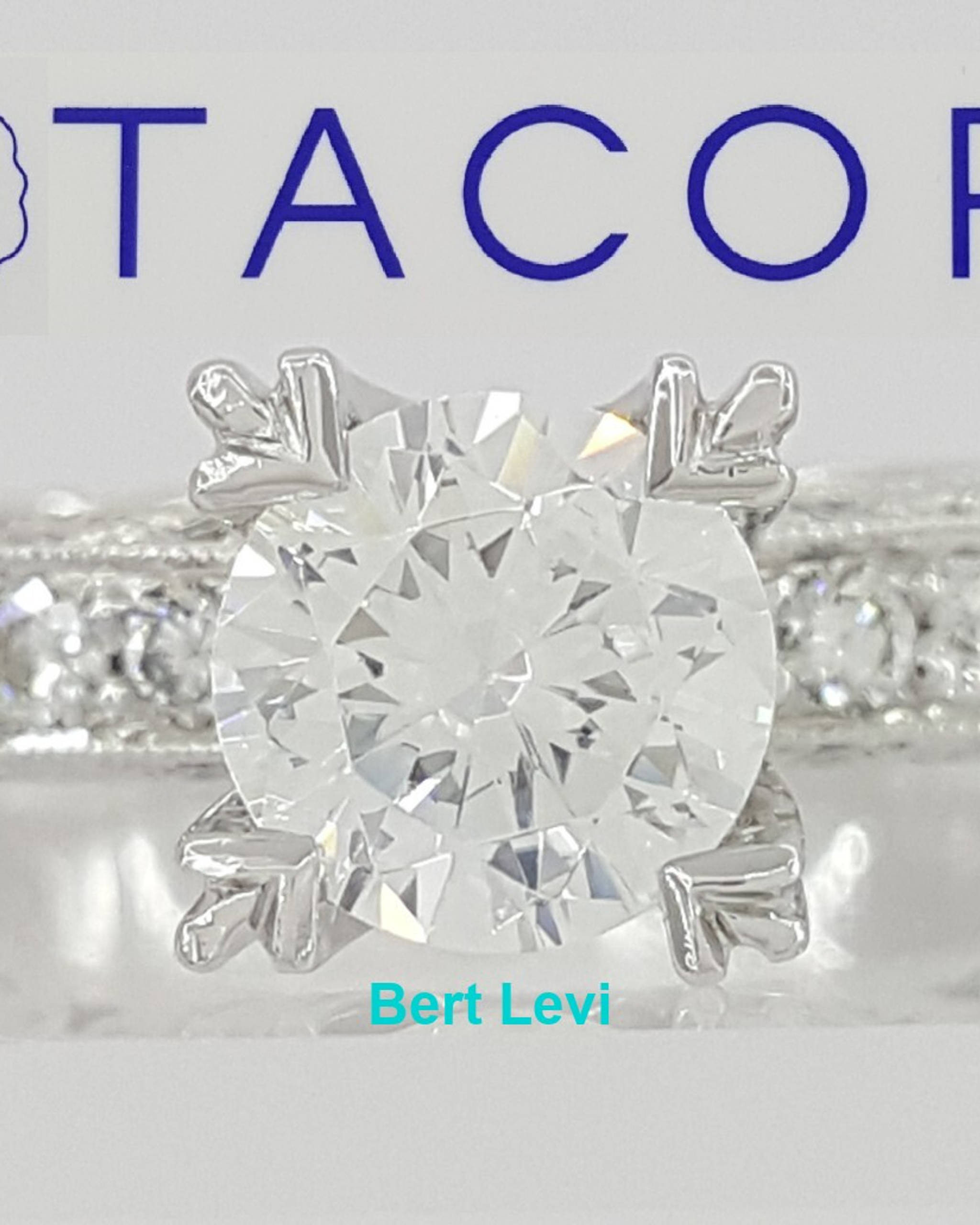 0.4 ct TACORI Crescent Platinum Semi-Mount Diamond Engagement Ring Retail $6,300