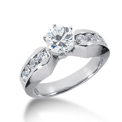 Ladies 14KT White Gold Platinum Fancy Engagement Ring ENR2243