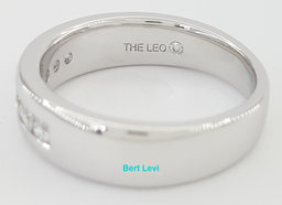 Leo Channel Set Round Diamond Wedding Anniversary Band 6mm 14k White Gold 0.42ct