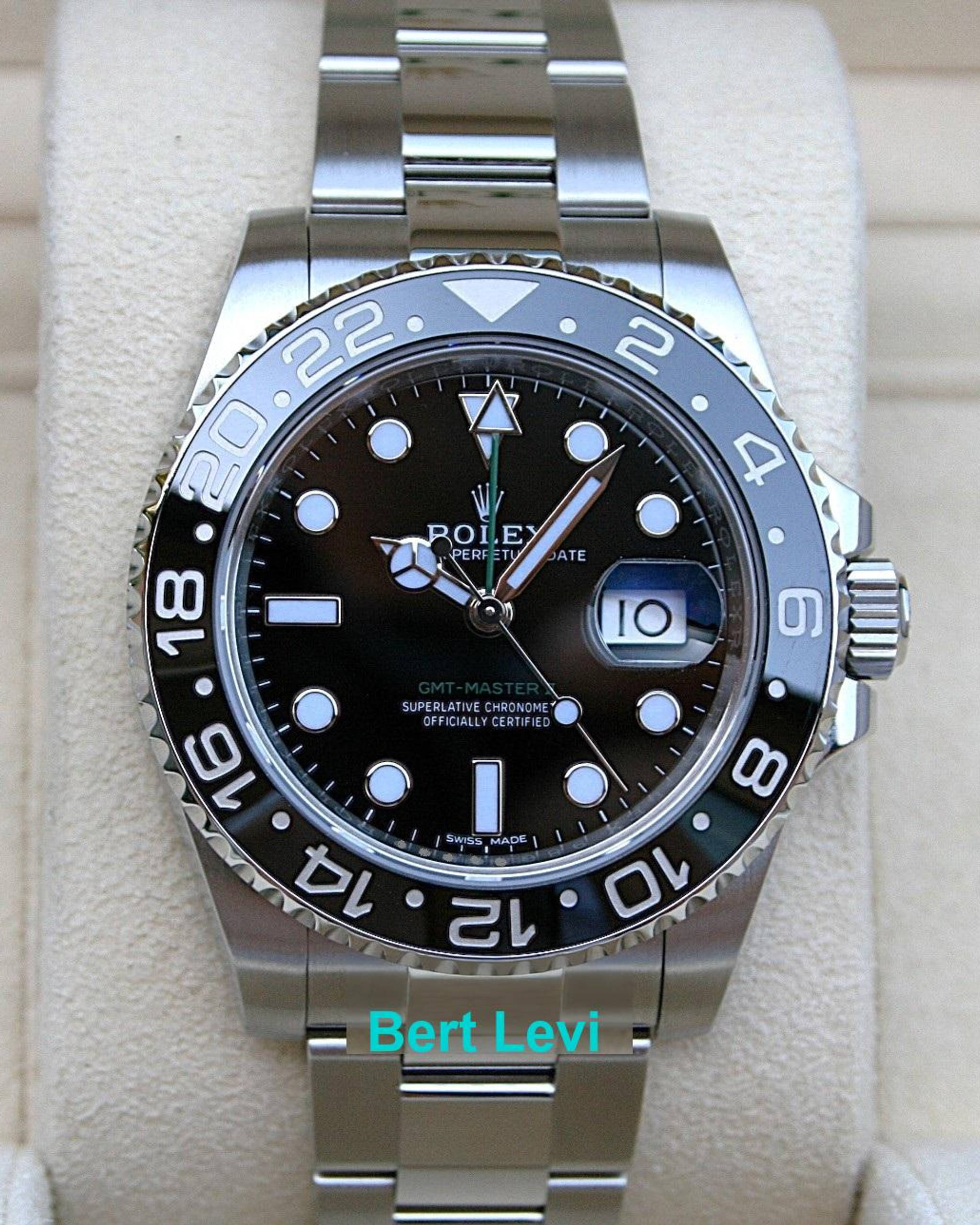 ROLEX 116710 GMT MASTER II WATCH BLACK BEZEL