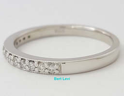 0.2 ct 14K White Gold Round Cut Diamond Wedding Anniversary Fashion Band