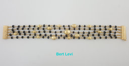 Marco Bicego 5-Strand Siviglia Black Onyx 18K Yellow Gold Bracelet 25.3 Grams