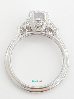 Tacori 3-Stone Round Pear Semi-Mount Platinum Engagement Ring0.35 ct  Rtl $4,840
