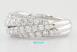 David Yurman Floating Diamond Ring 18k White Gold 8.2 mm 2.23 ct Retail $14,500