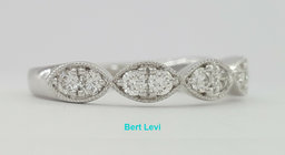 14k White Gold Half Circle Round Diamond Marquise Style Wedding Band Ring 0.5 ct