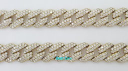 Cuban Diamond Chain Necklace 75.6 Grams 25.7 ct 14K Yellow Gold 11.5 mm 22" Long