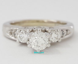 0.55 ct 14K White Gold Round Brilliant Cut Diamond Engagement Ring