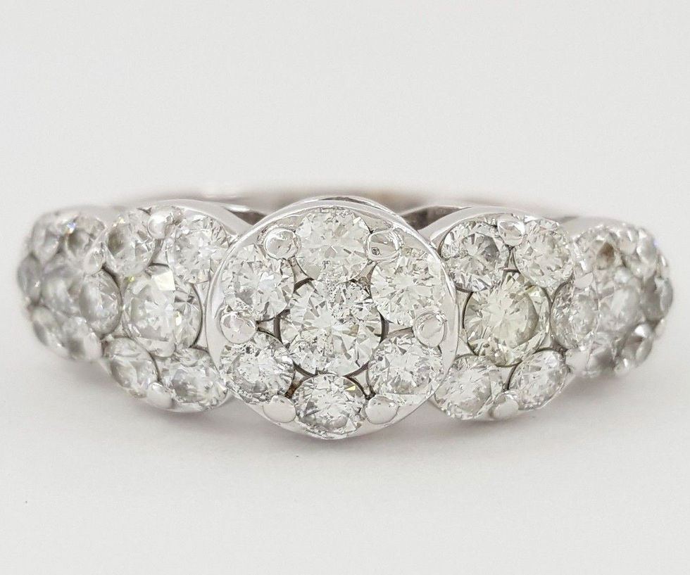 Round Cut Diamond Cluster Halo Engagement Anniversary Ring 1.4 ct 14K White Gold
