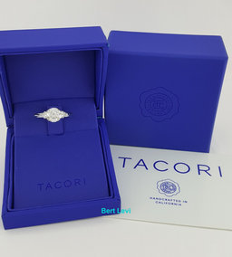 Tacori 3-Stone Round Pear Semi-Mount Platinum Engagement Ring0.35 ct  Rtl $4,840