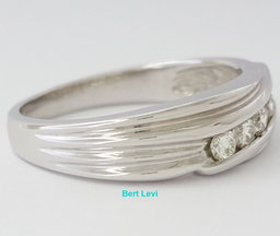 0.30 ct 14K White Gold Round Brilliant Cut Diamond Wedding Anniversary Band Ring