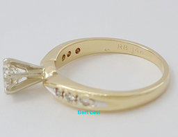 0.41 ct 14K Yellow Gold Round Brilliant Cut Diamond Solitaire Engagement Ring 