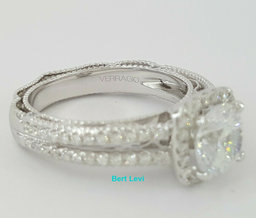 Verragio Venetian 5007CU 18K White Gold Halo Semi-Mount Engagement Ring 0.40 ct
