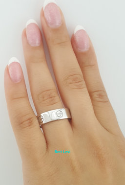 Cartier Love Classic Ring 18k White Gold 6mm 9 Grams Size 61 Retail $2,320