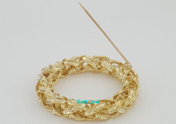 Tiffany & Co Vintage Circle Brooch Pin 14K Yellow Gold 12.8g 1.53" 1970's