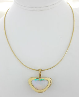 Tahitian Mabe Blister Pearl Slider Enchanter Necklace 14k Yellow Gold 20.3 Grams