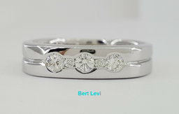 Round Cut Diamond Men's Wedding Ring Band 0.38 ct 14K White Gold 9.6 Grams Sz 11