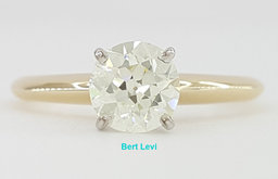 Old European Cut Diamond Solitaire Engagement Ring 0.77ct 14k 2-Tone Gold