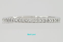 0.2 ct Round Diamond Half Circle Pave Wedding Band 1.6 mm 14k White Gold