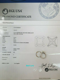 Princess & Round Cut Diamond Engagement Wedding Ring Set 1.8 ct Parade 18k