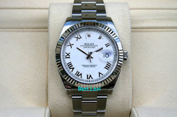 ROLEX 126334 DATEJUST 41MM WATCH WHITE ROMAN DIAL OYSTER