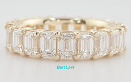 Emerald Cut Diamond Full Circle Eternity Wedding Anniv. Ring 4.2 ct 14K $13.6K