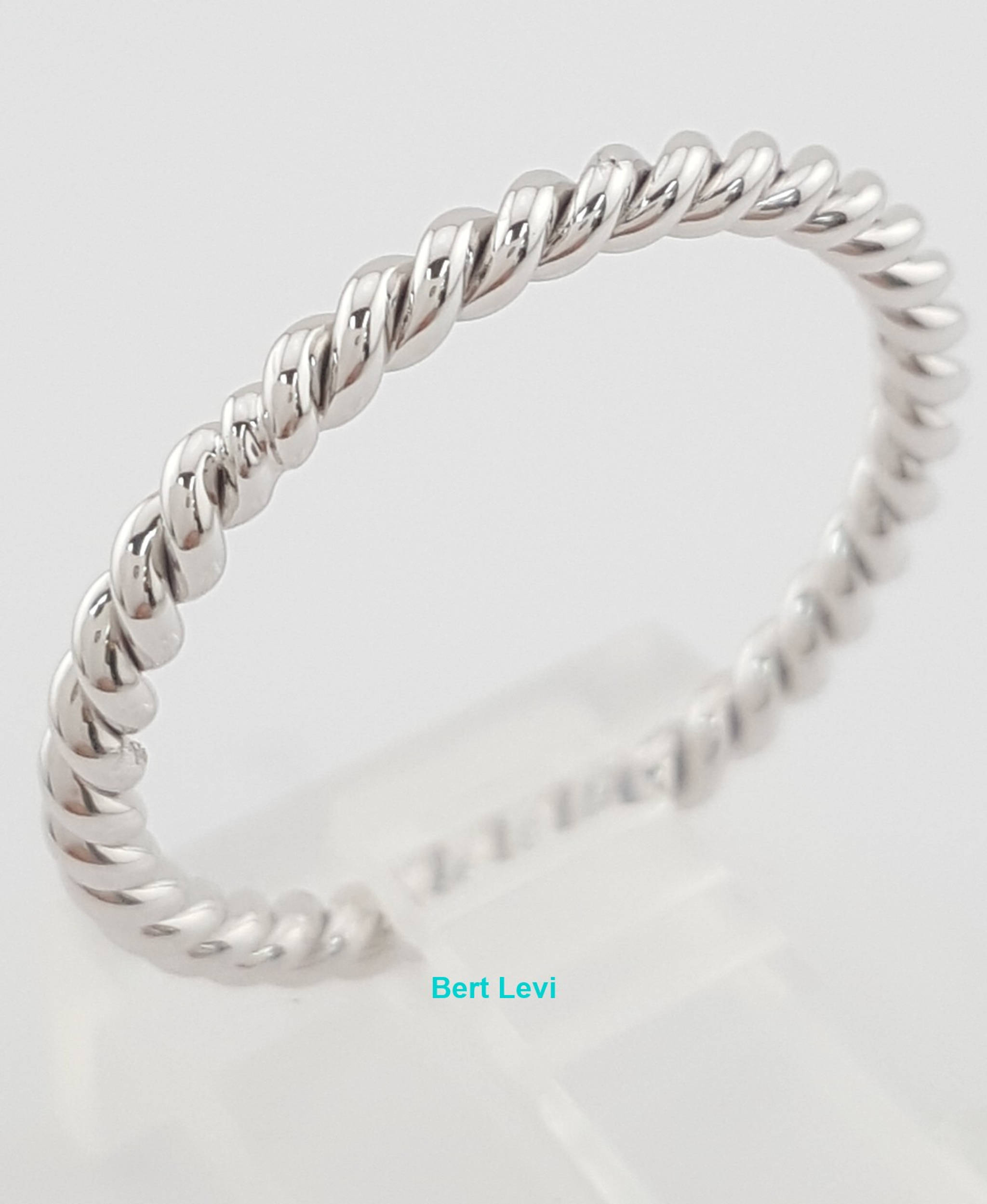 Danhov Eleganza ZB100 Braided Wedding Band Ring 18k White Gold 2 mm Rt $2,000
