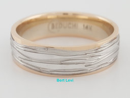 Men's 14k Rose White Gold Wedding Band Ring 6mm 5.8 Grams Size 9.5