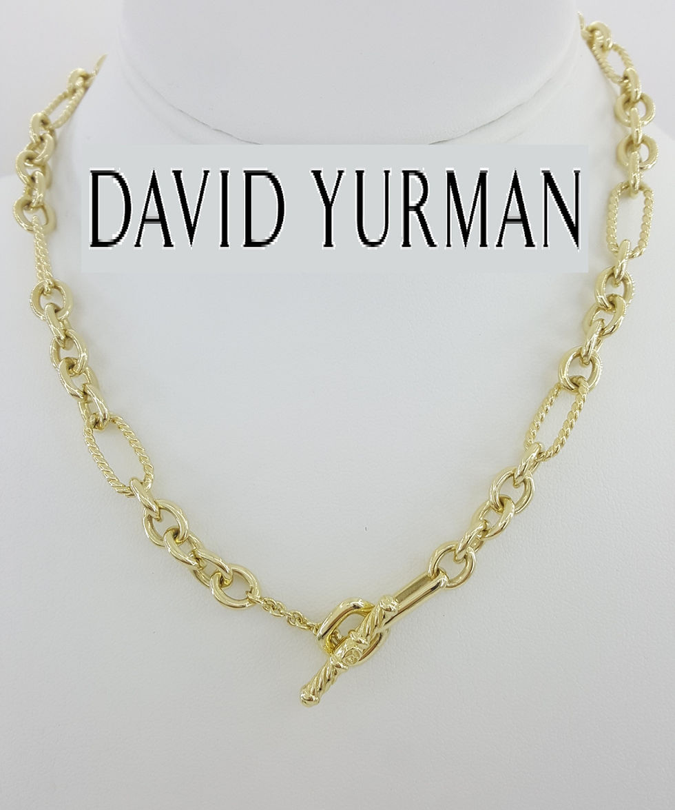 David Yurman Figaro Toggle Link Necklace 18k Yellow Gold 16" 50 Grams