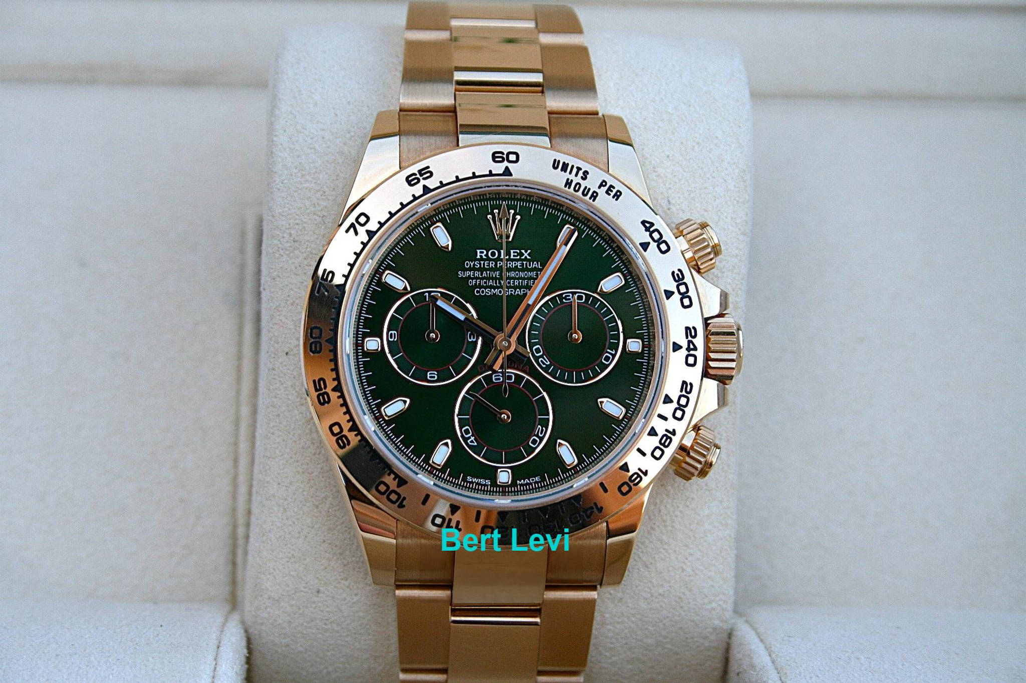ROLEX 116508 DAYTONA WATCH 18K GOLD JOHN MAYER GREEN DIAL