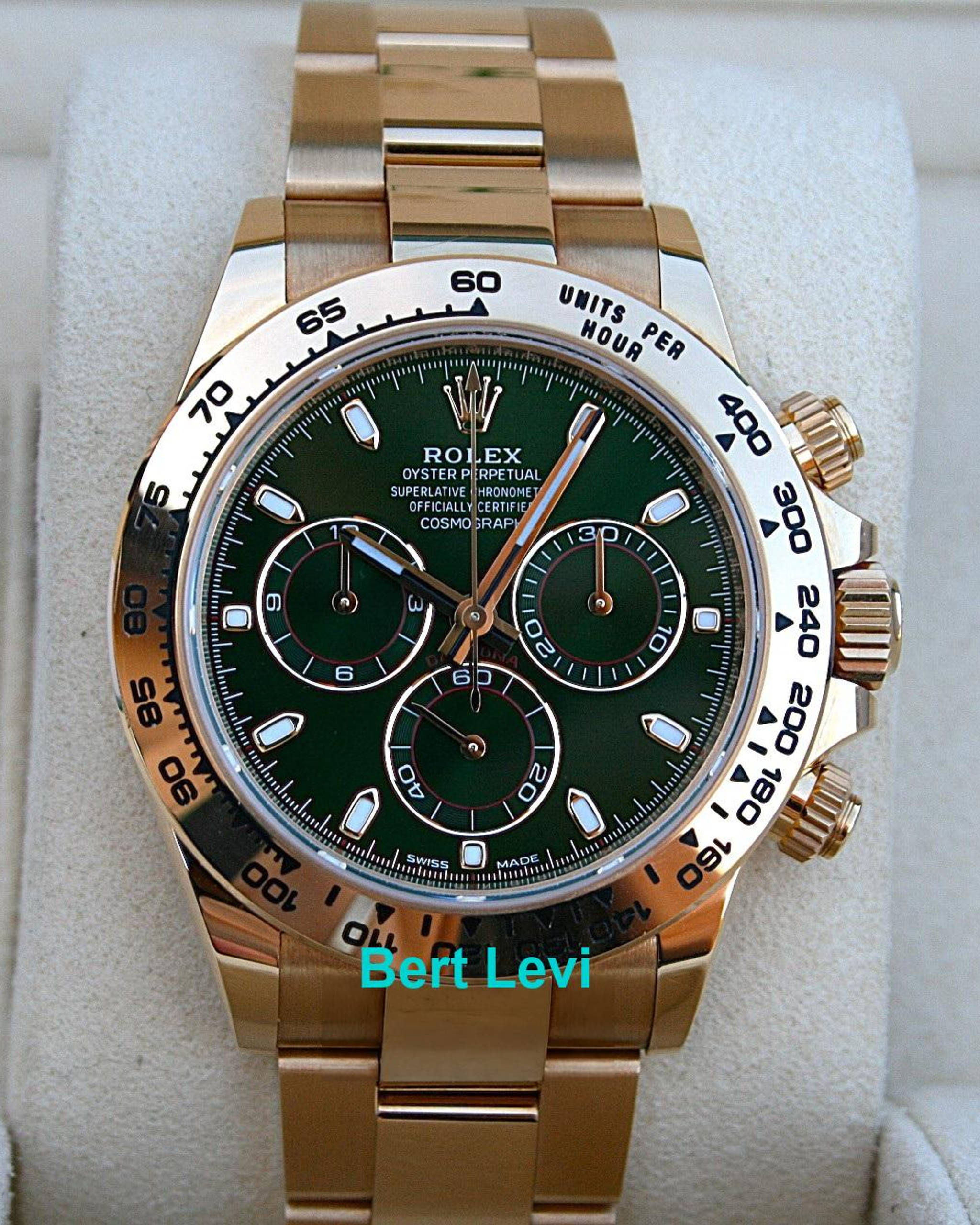 ROLEX 116508 DAYTONA WATCH 18K GOLD JOHN MAYER GREEN DIAL