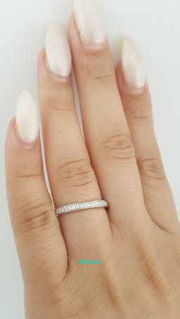 Round Diamond Milgrain Curve Wedding Band Ring 0.2 ct 2.5mm 14k White Gold
