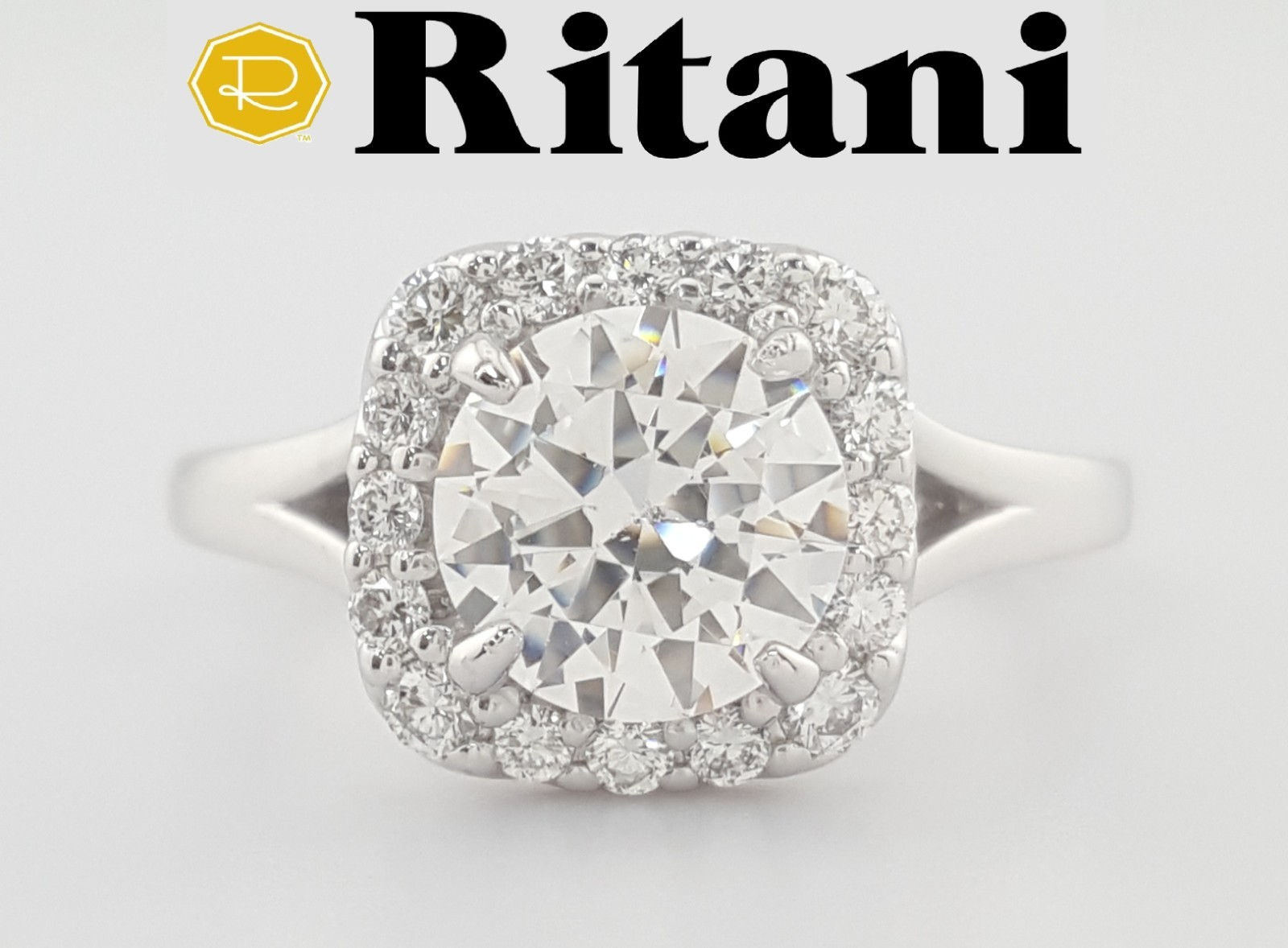 Ritani The Celia Semi-Mount Diamond 0.2 ct 14k White Gold Engagement Ring $2369