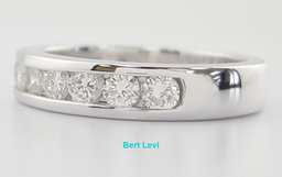 Channel Set Round Diamond Platinum Wedding Band 1 ct 4.2 mm Retail $4K