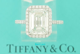 Tiffany & Co Soleste Emerald Cut Halo Diamond Engagement Ring 3 ct Retail $74k