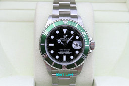ROLEX SUBMARINER 16610LV 50TH ANNIVERSARY GREEN SUB NOS