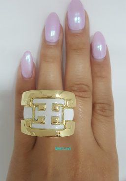 Vintage David Webb Enamel 18K Yellow Gold Statement Ring 31.6 Grams