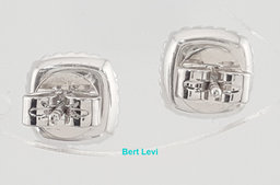 Round Brilliant Diamond Cluster Stud Earrings 0.26 ct 14k White Gold 2.6 Grams