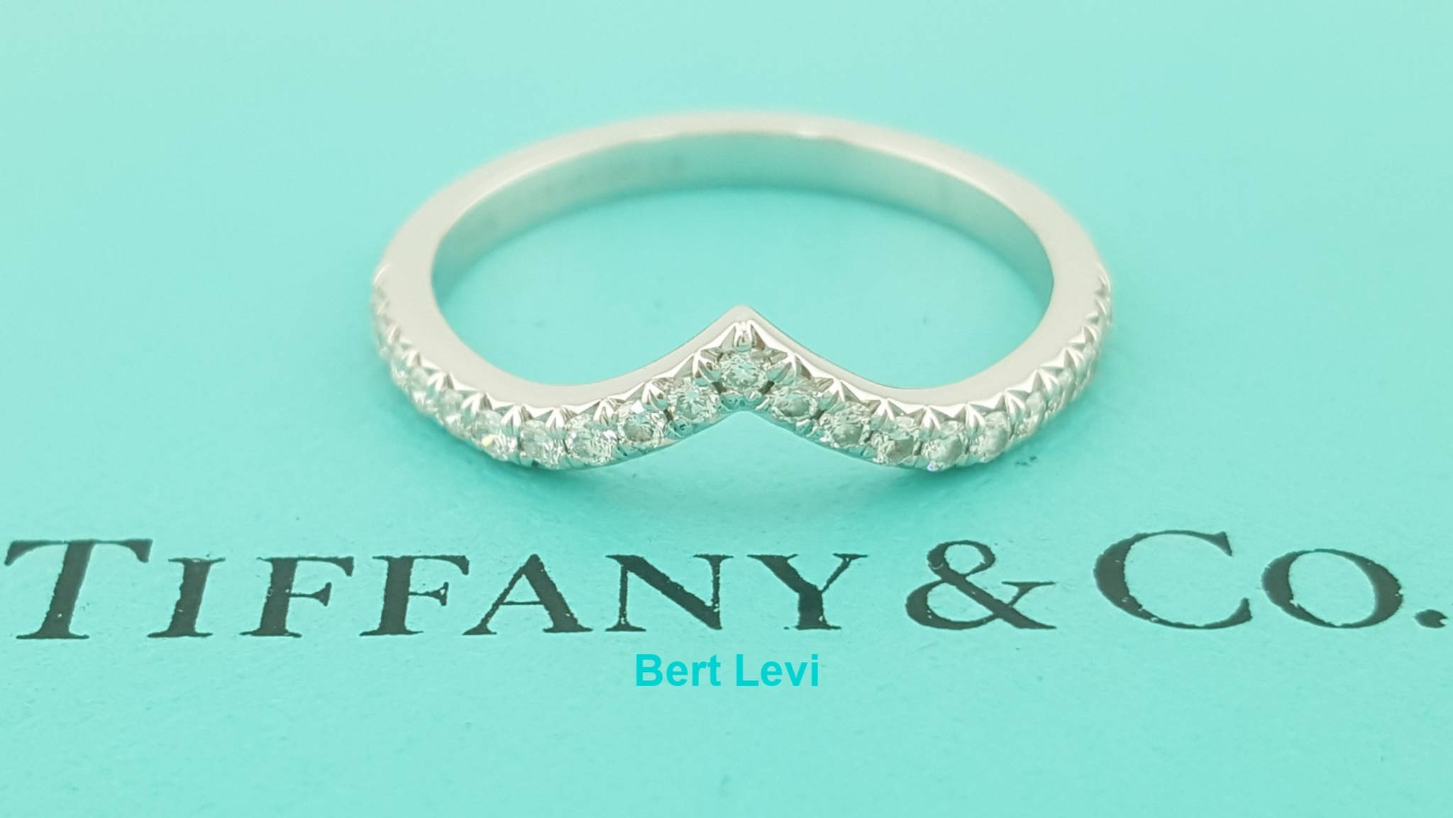 Tiffany & Co Soleste V Diamond Wedding Band Ring 0.17 ct Platinum Retail $3,500