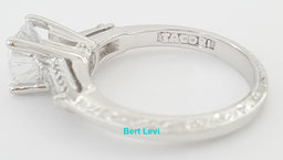 Tacori Three 3-Stone Round Semi-Mount Engagement Ring 0.24 ct Platinum Rt $5,120