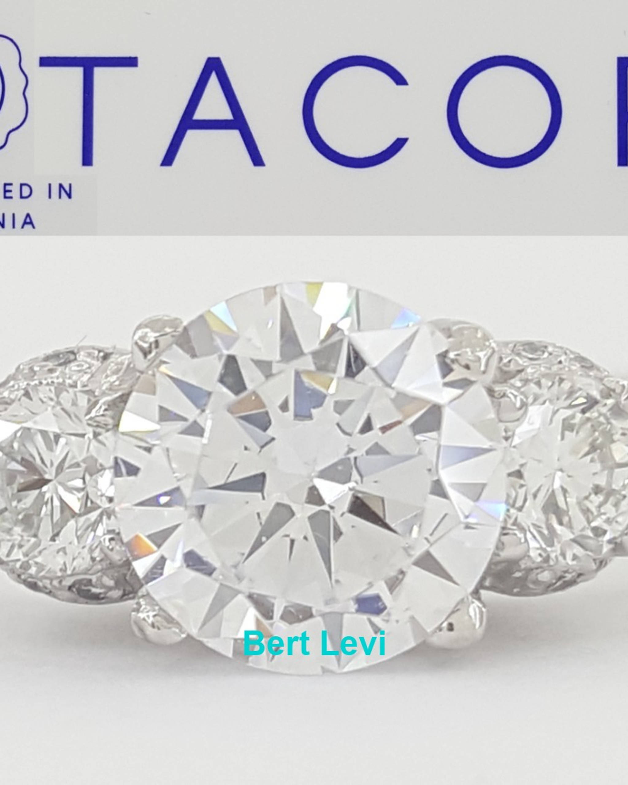 Tacori Three 3-Stone Round Semi-Mount 0.47 ct Engagement Ring Platinum $6,410