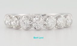 Seven 7 Stone Diamond Shared Prong Wedding Band 1 ct 14k White Gold 4.6mm
