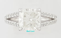 Cushion Brilliant Cut Diamond Split Shank Engagement Ring 2.52 ct Plat Rtl $35K