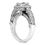 Thumbnail: Ladies 14KT White Gold Platinum Emerald Cut Diamond Halo Engagement Ring ENR6371